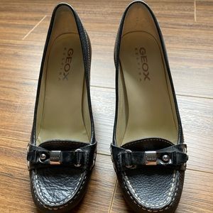 Geox black leather shoes